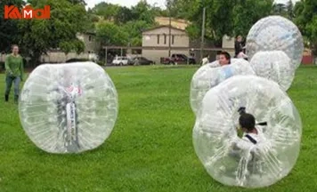 inflatable zorb ball gives child fun